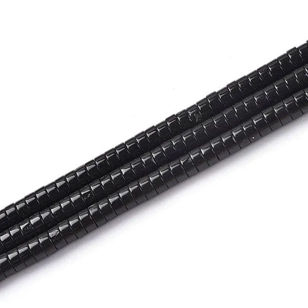 Heishi-Perle aus schwarzem Onyx