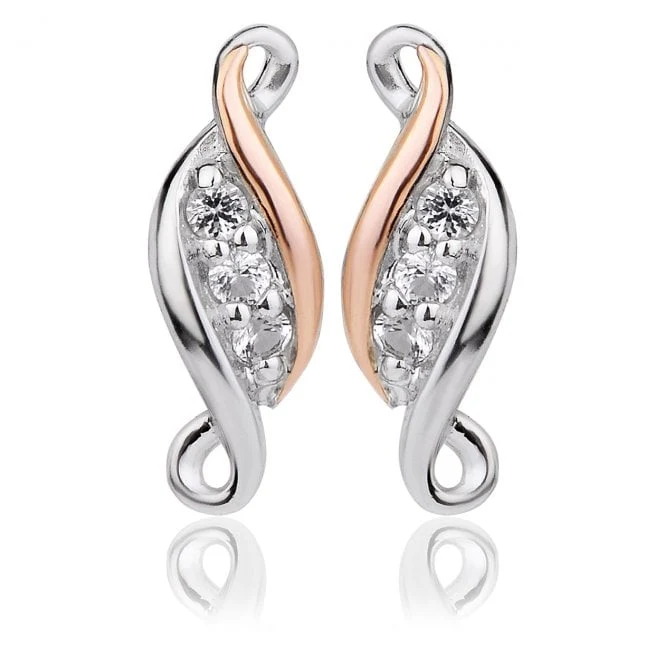 Past Present Future Silver Earrings with Topaz