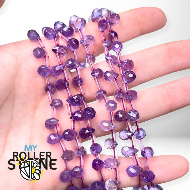 Amethyst Facettierte Tropfenperle 3A