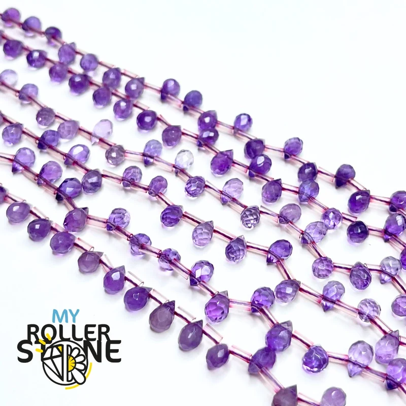 Amethyst Facettierte Tropfenperle 3A