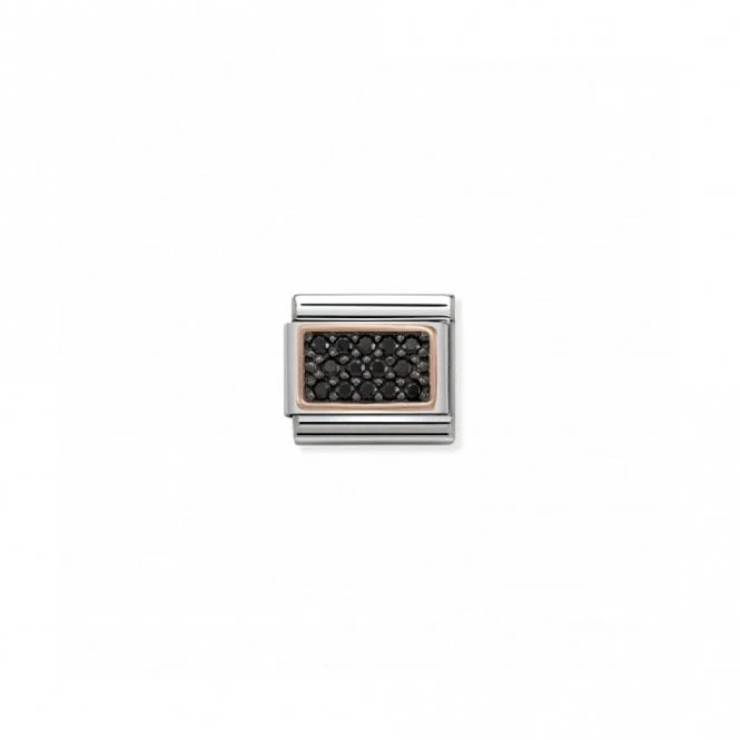 Classic Rose Gold CZ Black Pave Sparkly Charms