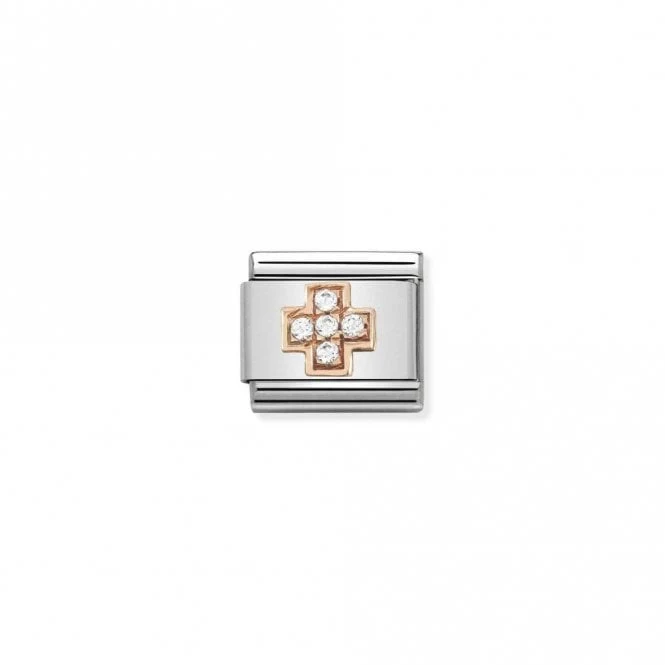 Classic Rose Gold CZ Cross Faith & Religion Charms