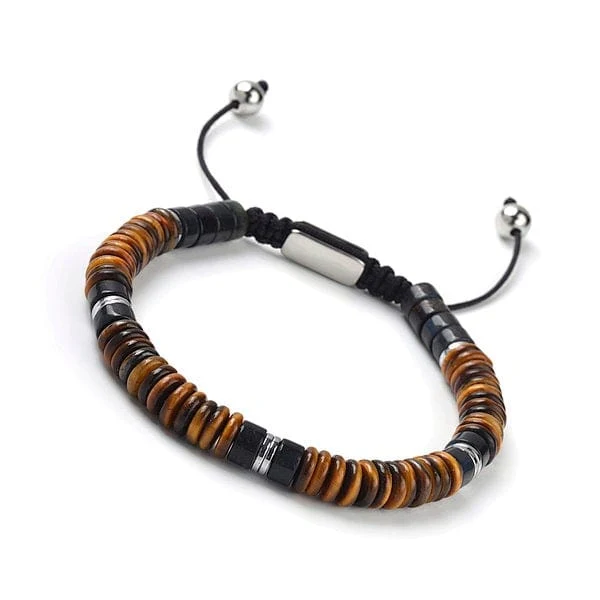 Armband aus Onyx und Tigerauge