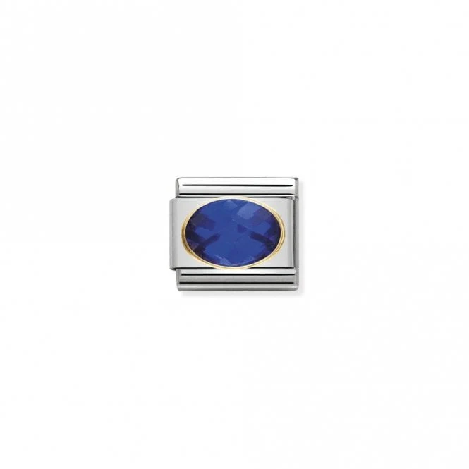 Classic Gold CZ Facetted Blue Sparkly Charms