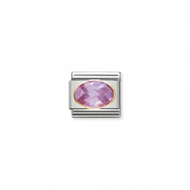Classic Gold CZ Facetted Pink Sparkly Charms