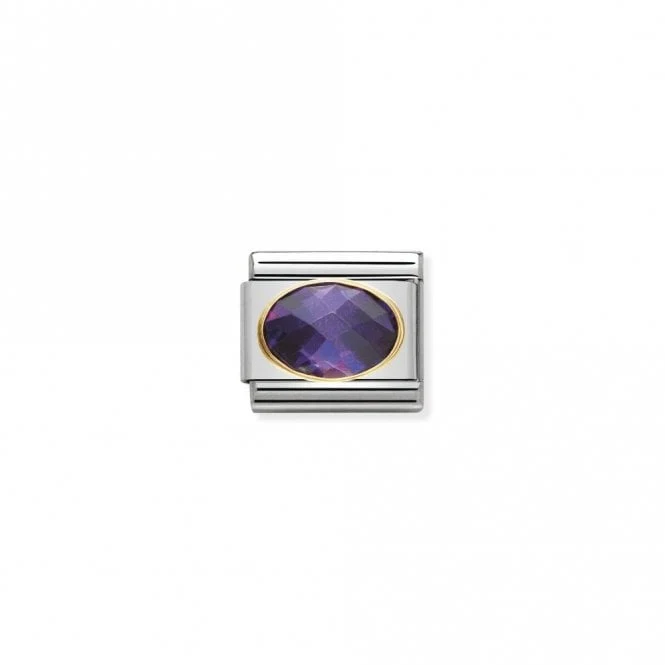 Classic Gold CZ Facetted Purple Sparkly Charms
