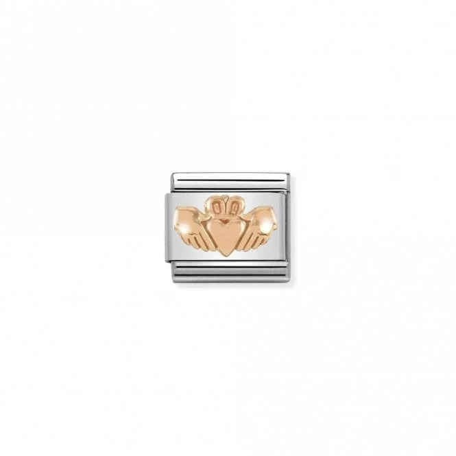 Classic Rose Gold Claddagh with Heart Love & Hearts Charms