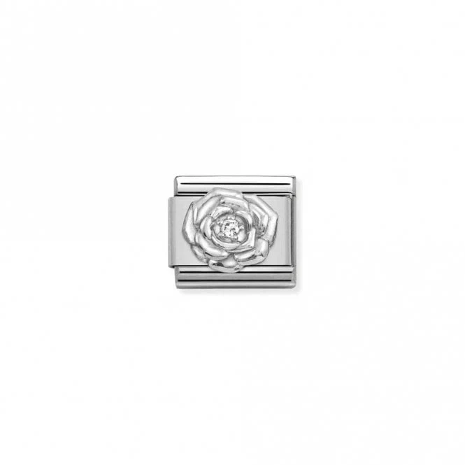 Classic Silver CZ Rose Flowers & Nature Charms