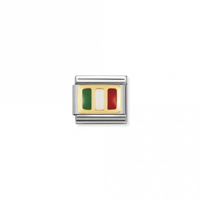 Classic Gold Flag of Italy Travel Charms