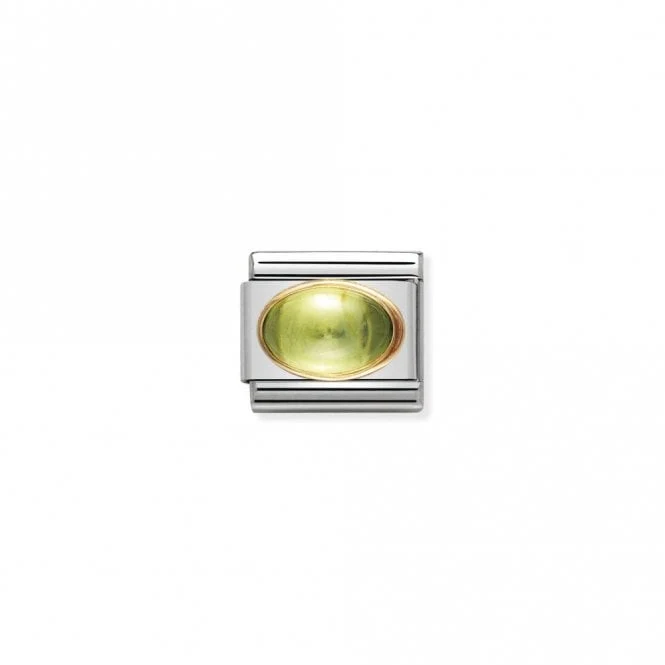 Classic Gold Oval Peridot Stone Sparkly Charms