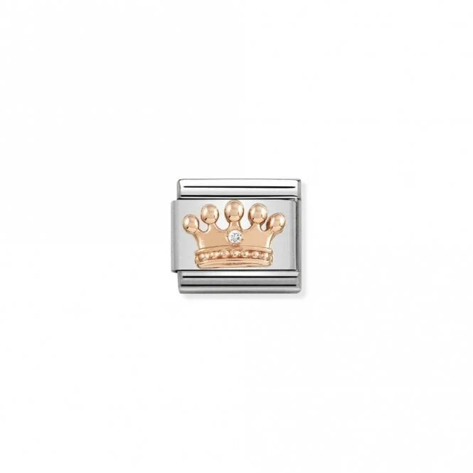 Classic Rose Gold CZ Crown in White Fairytale & Fantasy Charms