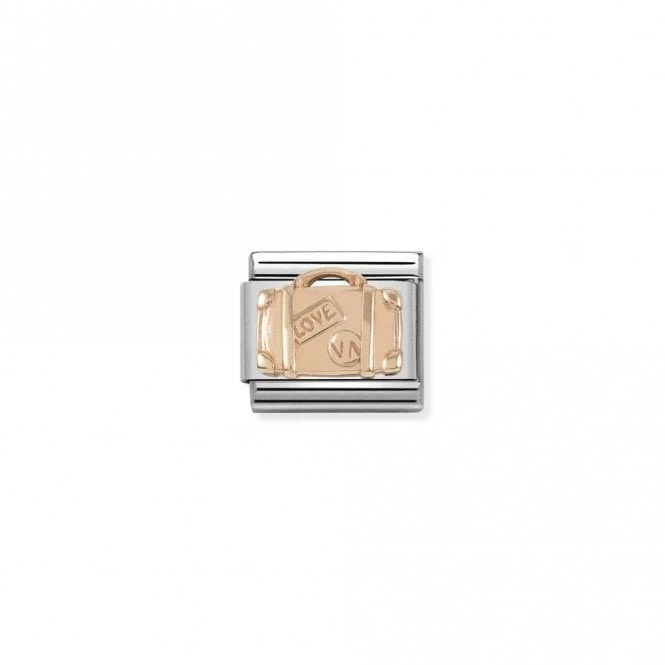 Classic Rose Gold Suitcase Travel Charms