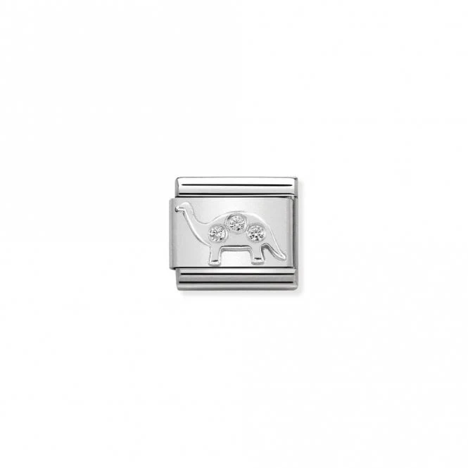 Classic Silver CZ Brontosaurus Animal Charms