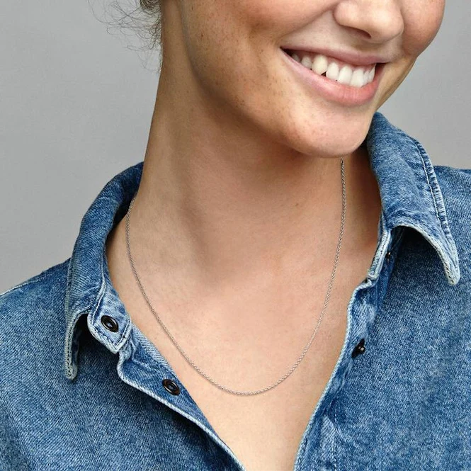 Classic 1.5mm wide Cable Chain Necklace, 45cm