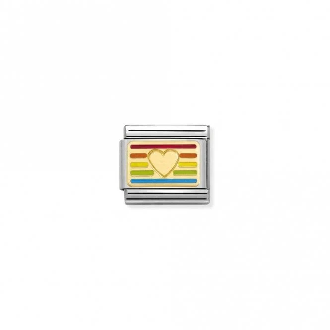 Classic Gold Rainbow Heart Flag Love & Hearts Charms