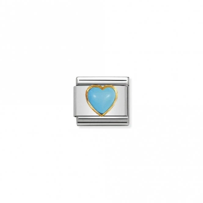 Classic Gold Turquoise Heart Love & Hearts Charms
