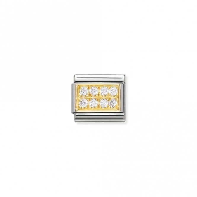 Classic Gold CZ Pave White Sparkly Charms