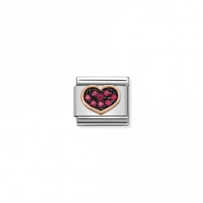 Classic Rose Gold CZ Heart Red Black Rhodium Love & Hearts Charms