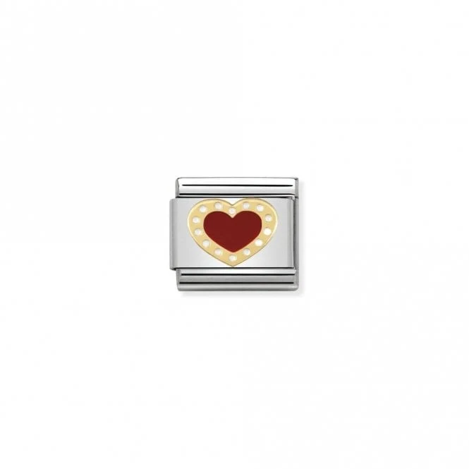 Classic Gold Heart with Dots Red Love & Hearts Charms