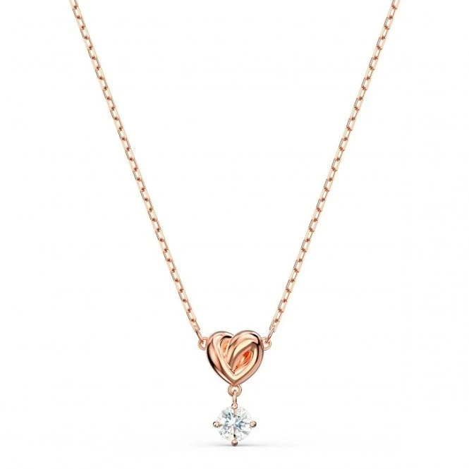 Lifelong Heart Pendant Necklace in Rose Gold, 38cm