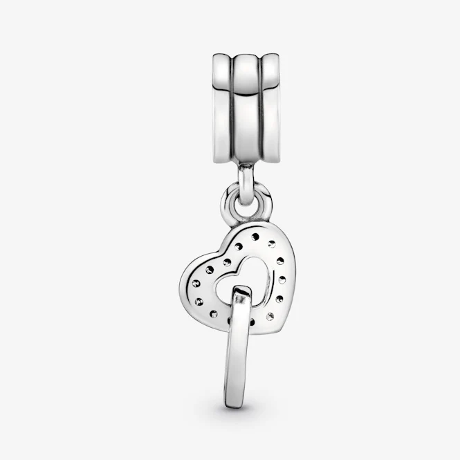 Interlocking Heart Dangle Charms