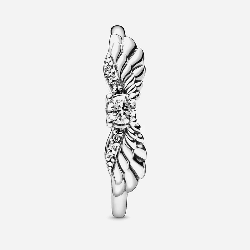 Sparkling Angel Wings Ring, Size 54
