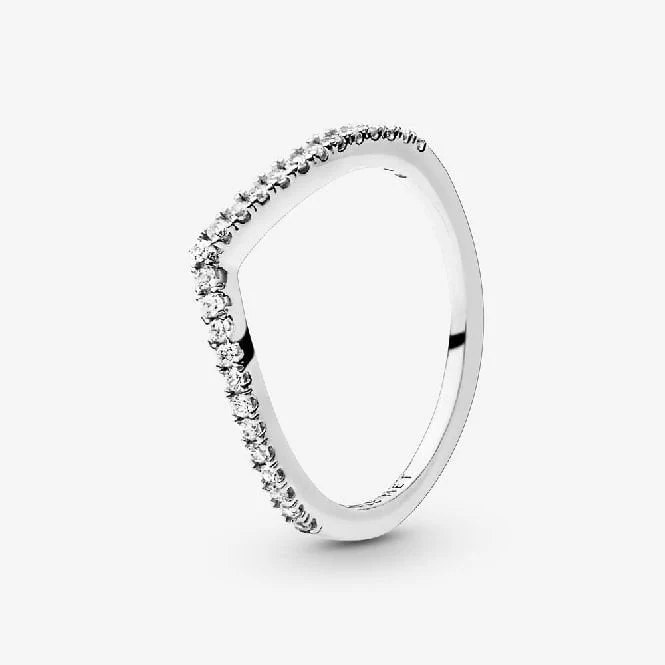 Sparkling Wishbone Ring, Size 48