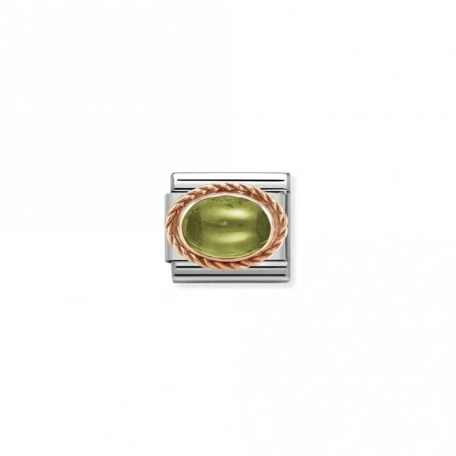 Classic Rose Gold Rich Peridot Stone Sparkly Charms