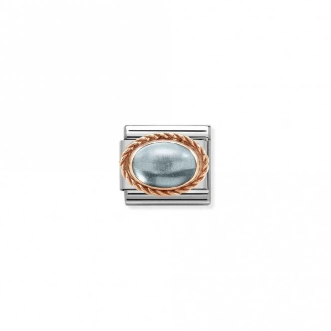 Classic Rose Gold Rich Blue Topaz Stone Sparkly Charms