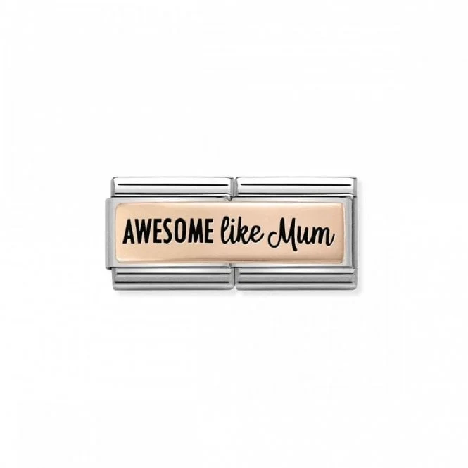 Rose Gold and Enamel Double Awesome Like Mum Friends & Family Charms