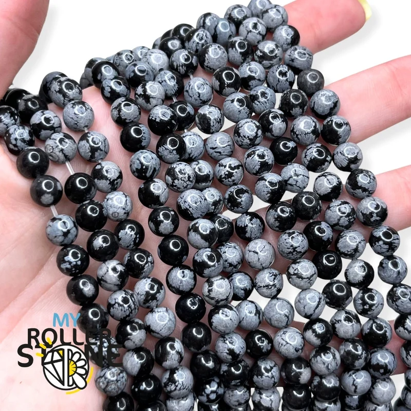 Schneeflocken-Obsidian-Perle 1A