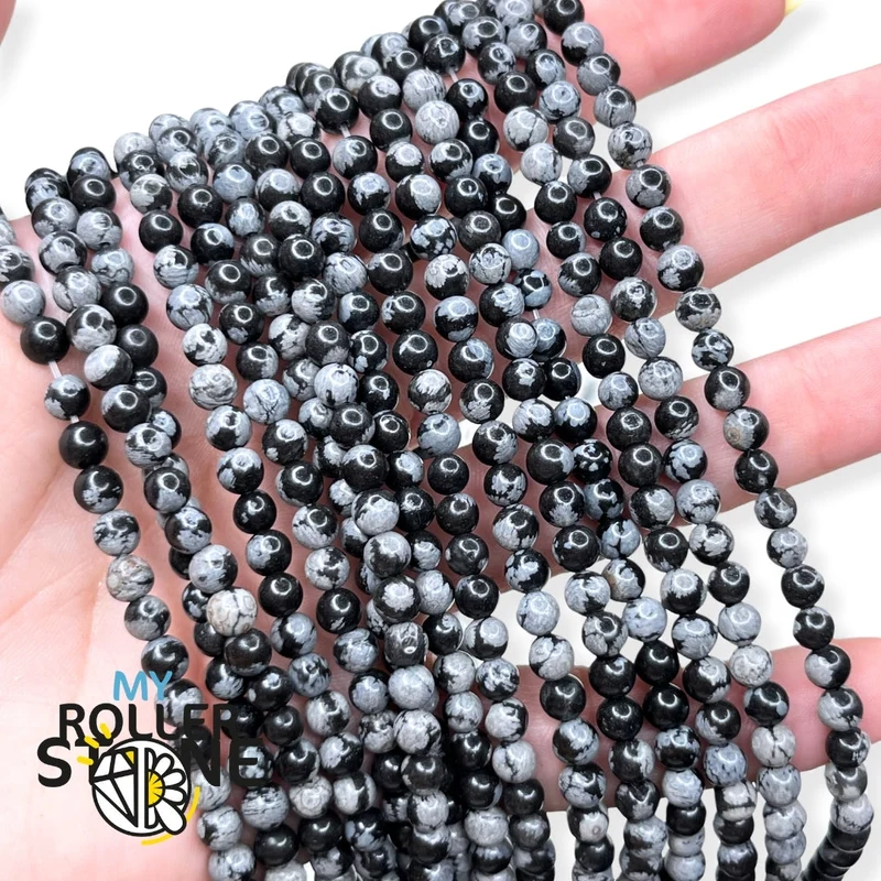 Schneeflocken-Obsidian-Perle 1A