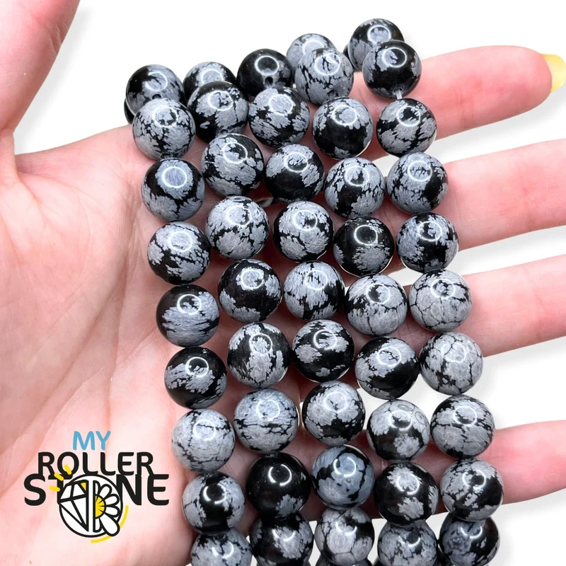 Schneeflocken-Obsidian-Perle 1A
