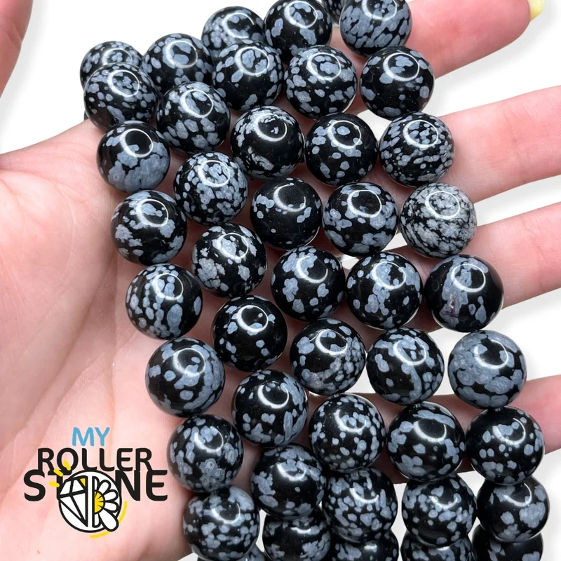 Schneeflocken-Obsidian-Perle 1A