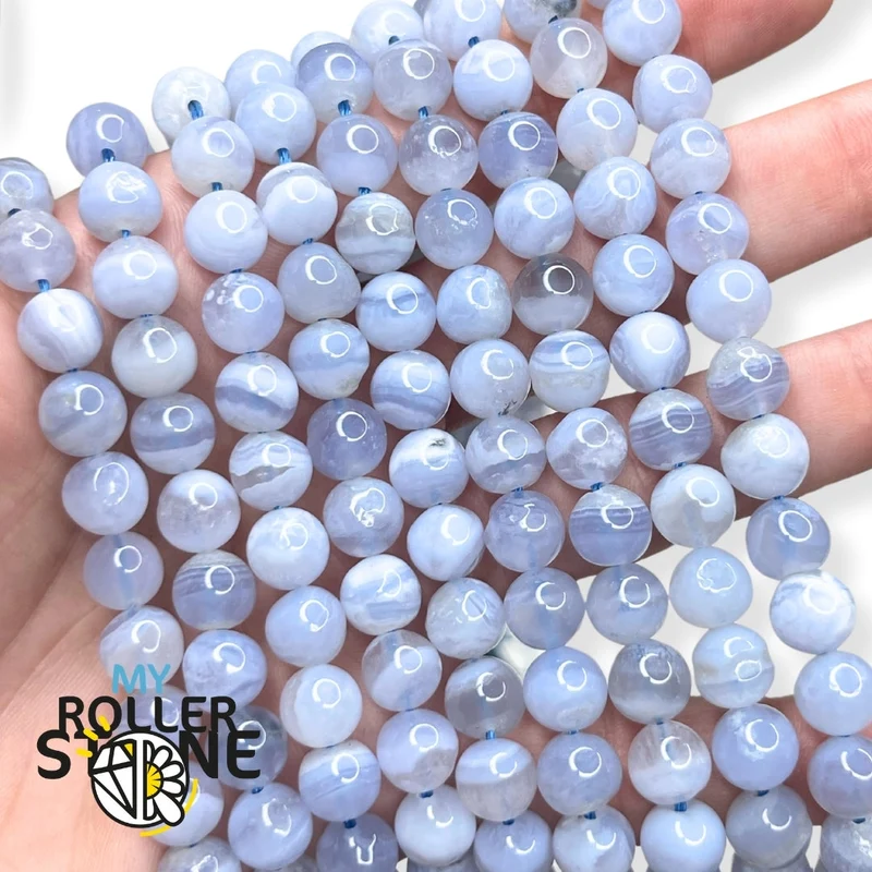 3A Blaue Achatperle (Chalcedon)