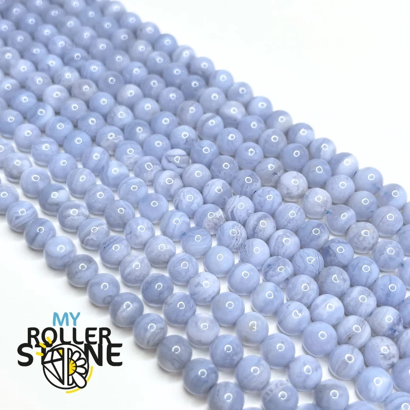3A Blaue Achatperle (Chalcedon)