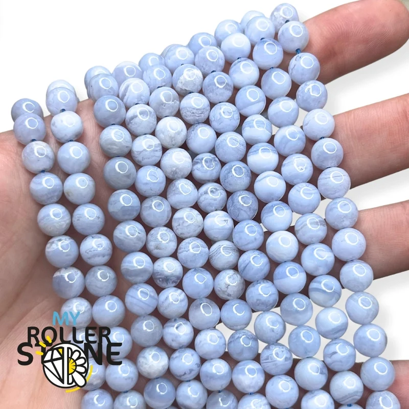 3A Blaue Achatperle (Chalcedon)
