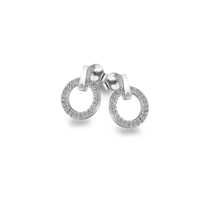 Silver Constant Circle Earrings with White Topaz