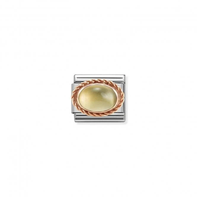 Classic Rose Gold Rich Citrine Stone Sparkly Charms
