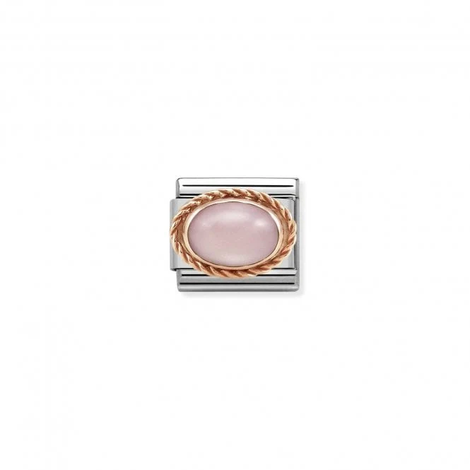 Classic Rose Gold Rich Pink Opal Stone Sparkly Charms