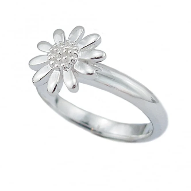 Silver Daisy Ring, Size L