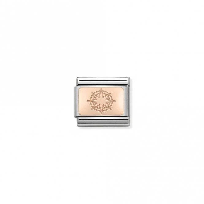 Classic Rose Gold Wind Rose Compass Travel Charms
