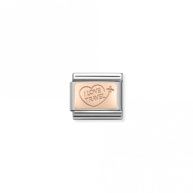 Classic Rose Gold I Love Travel Travel Charms