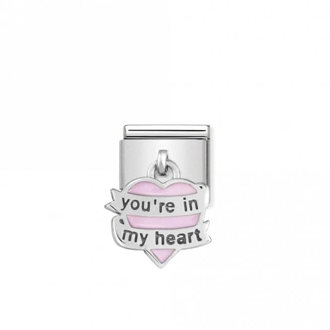 Classic Silver You're In My Heart Love & Hearts Charms