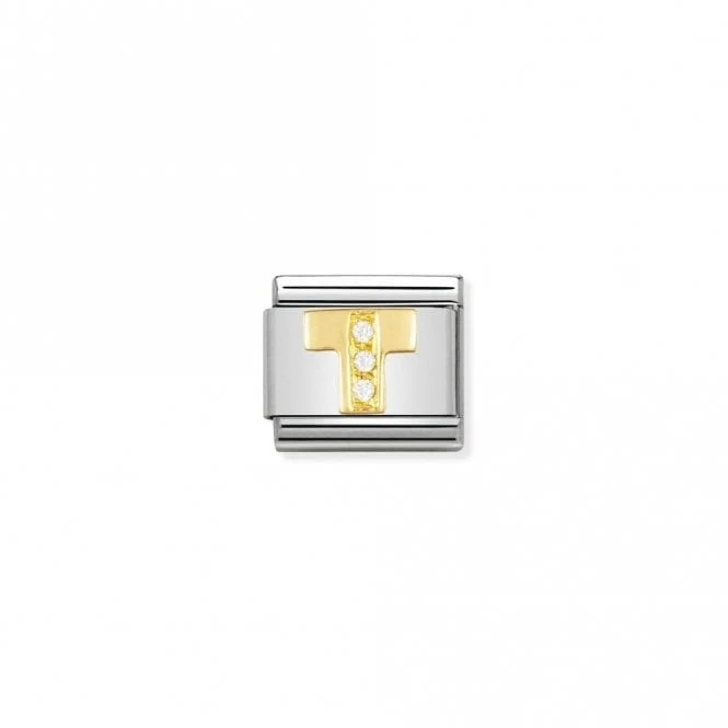 Classic Gold CZ T Letter Charms