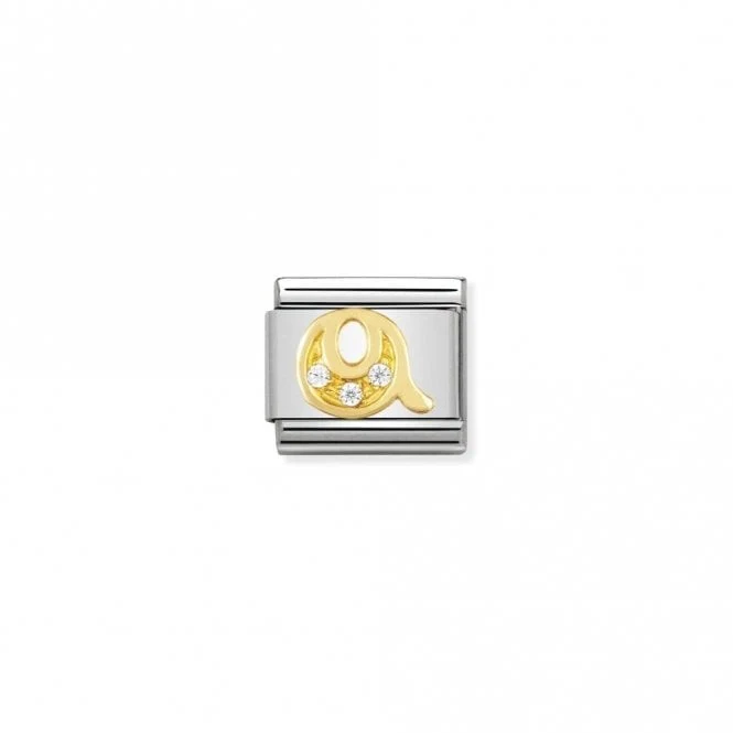 Classic Gold CZ Q Letter Charms