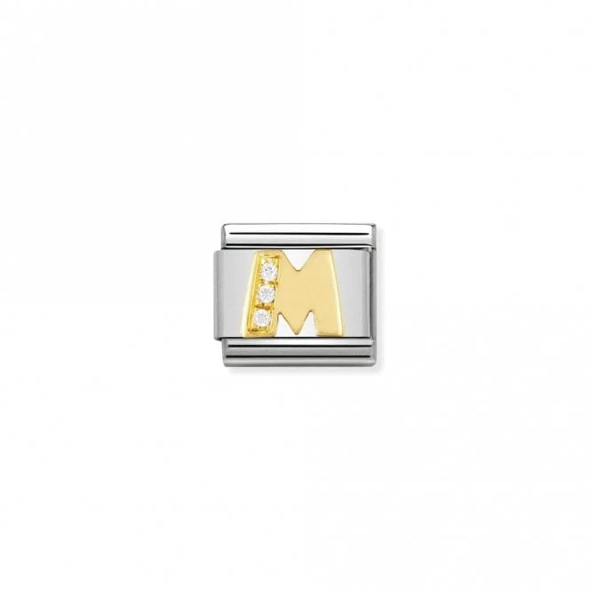 Classic Gold CZ M Letter Charms