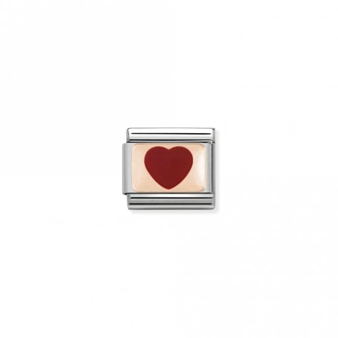 Classic Rose Gold Red Heart Love & Hearts Charms