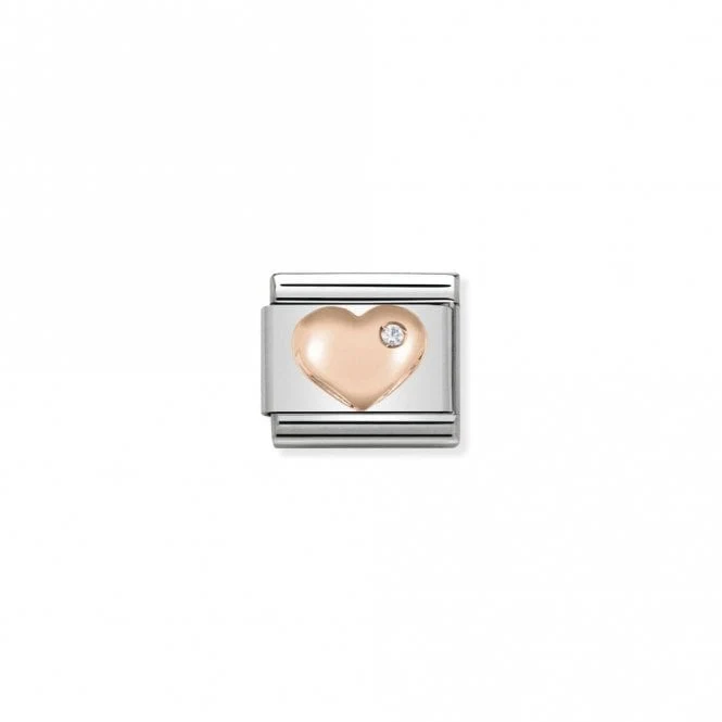 Classic Rose Gold CZ Heart Love & Hearts Charms