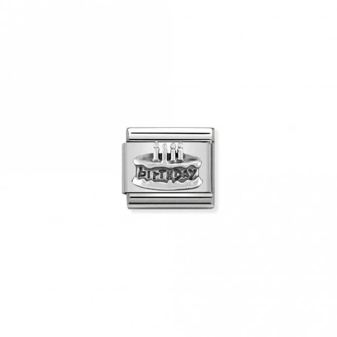 Classic Silver Birthday Cake Birthday & Birthstones Charms